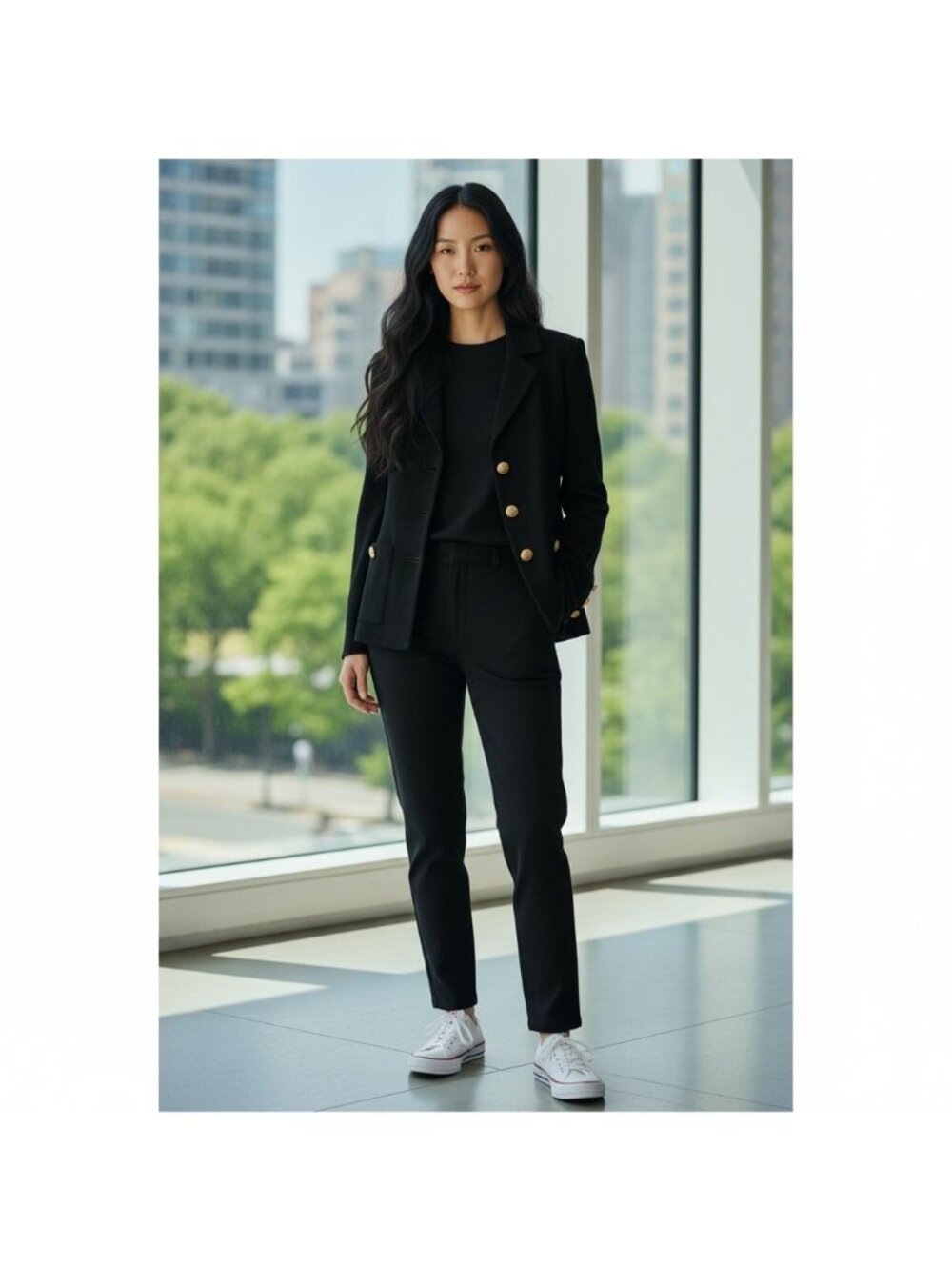 Vintage St John Knit Blazer Size 2 Black Gold Crested Buttons Old Money Nautical - Picture 14 of 14